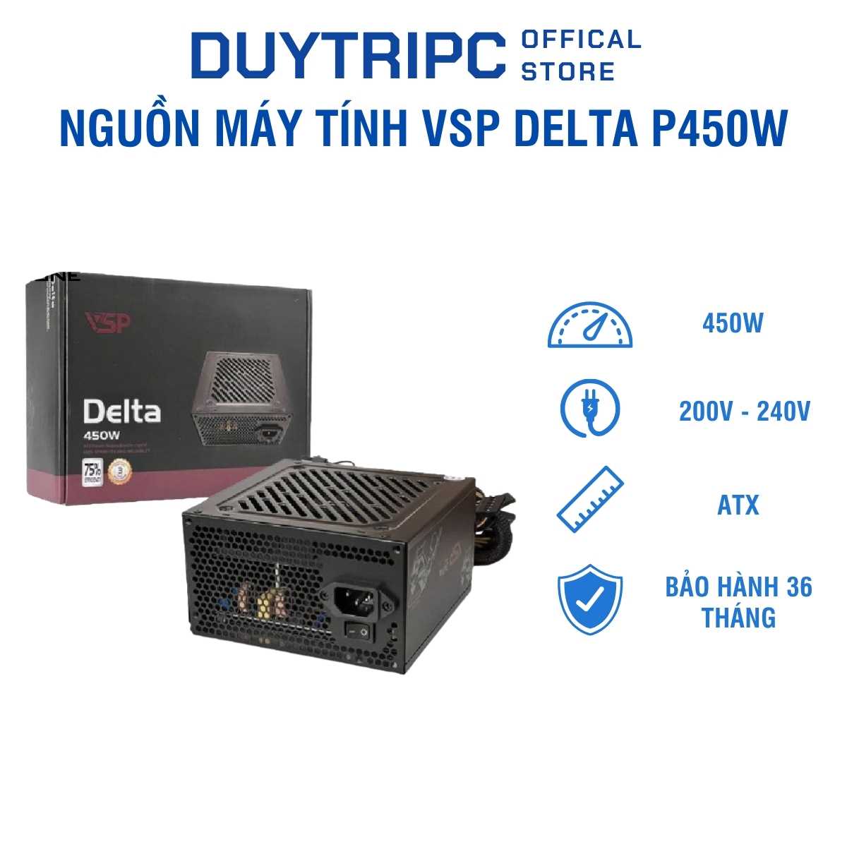 Nguồn Máy Tính VSP Delta P450W – Công Suất Ổn Định, Giá Rẻ Cho PC Văn Phòng
